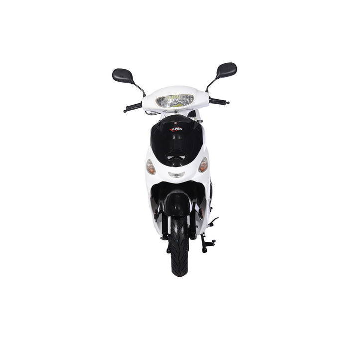 Free Shipping! X-PRO Milos 50cc Moped Scooter with 10in Aluminum Wheels, Rear Trunk, Electric/Kick Start! Large LED Headlight!