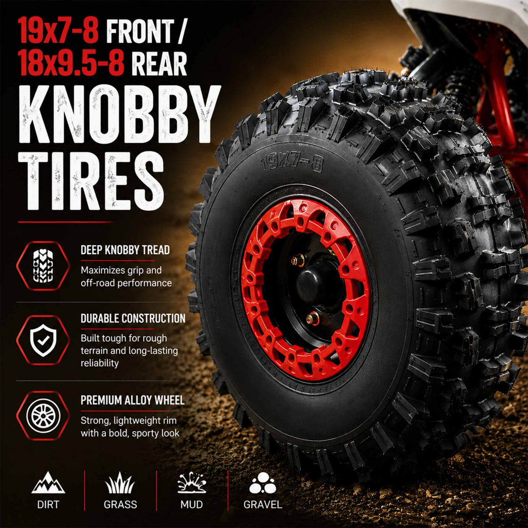 Free Shipping! X-PRO Storm 125cc ATV with Automatic Transmission w/Reverse, LED Headlights, Electric Start, Big 19in/18in Tires!