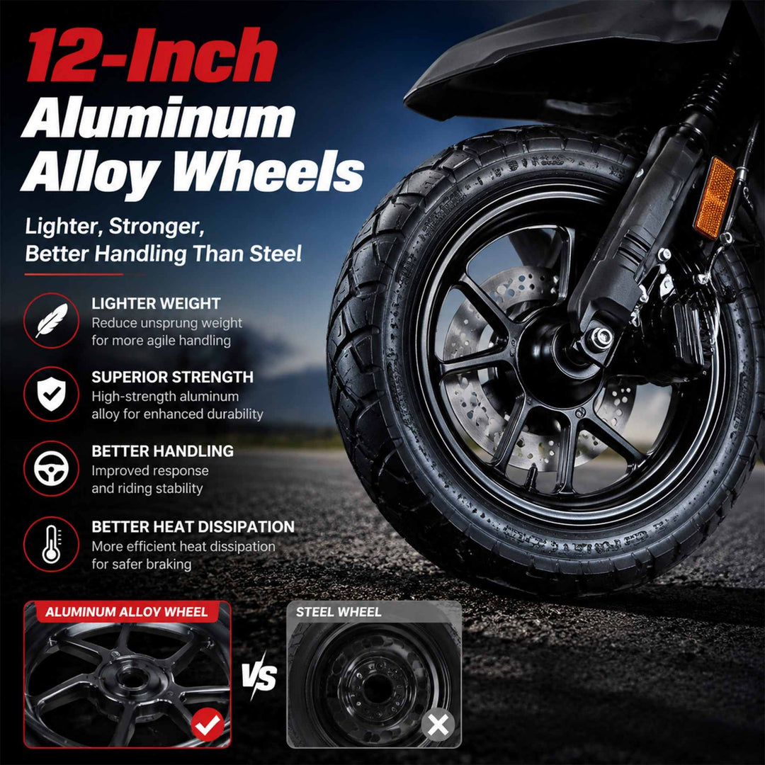 Free Shipping! X-PRO TANK 200 EFI Electronic Fuel Injection Moped Scooter with 12" Alloy Wheels! LED Lights!
