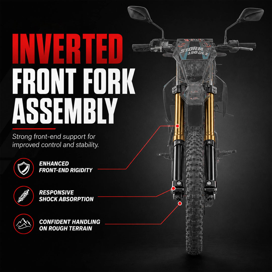Free Shipping! X-PRO Storm DLX 150 Dirt Bike with All Lights, 4-Speed Manual Transmission, Electric/Kick Start, Big 19in/16in Tires!