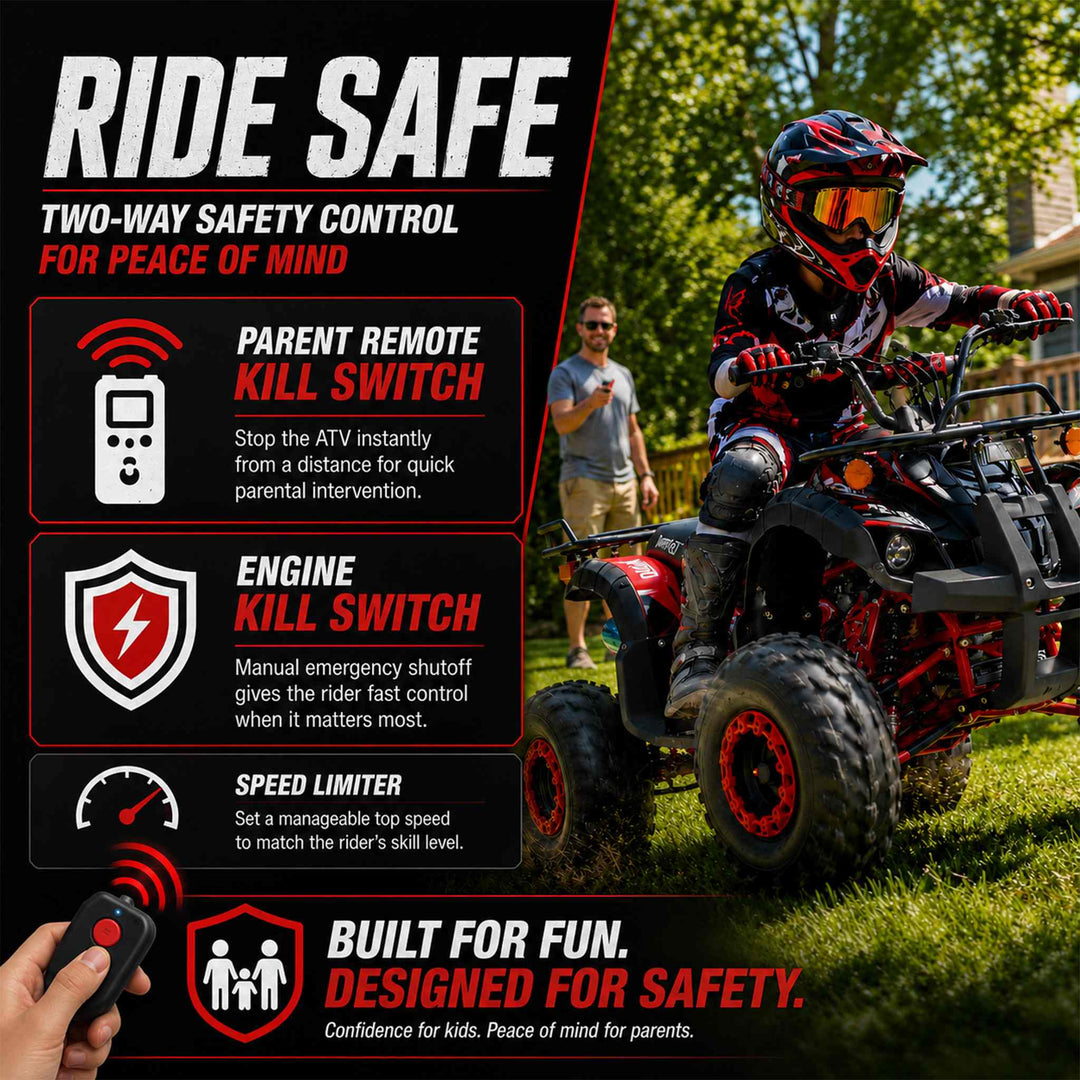 Free shipping! X-PRO Hawk 125cc ATV with Automatic Transmission w/Reverse,  LED Headlights, Remote Control! Big 19in/18inTires!