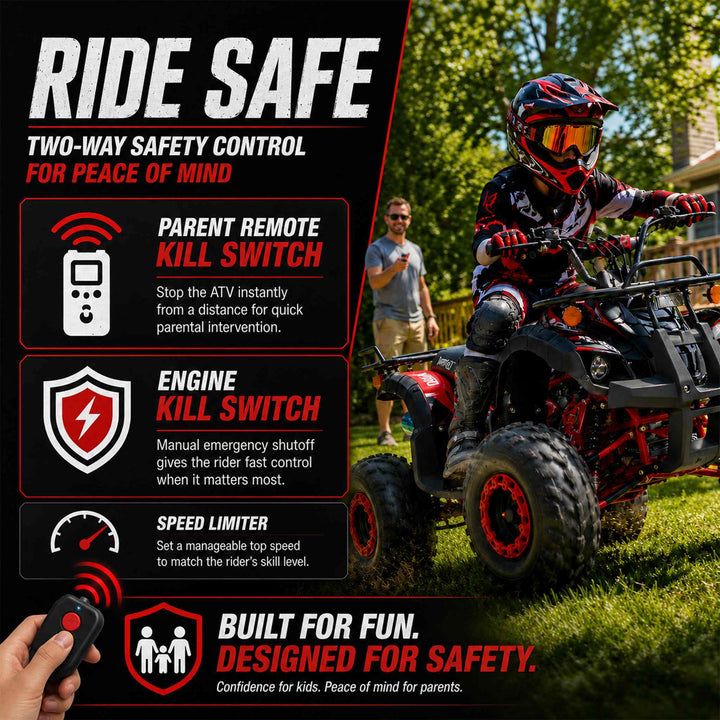 Free shipping! X-PRO Hawk 125cc ATV with Automatic Transmission w/Reverse,  LED Headlights, Remote Control! Big 19in/18inTires!
