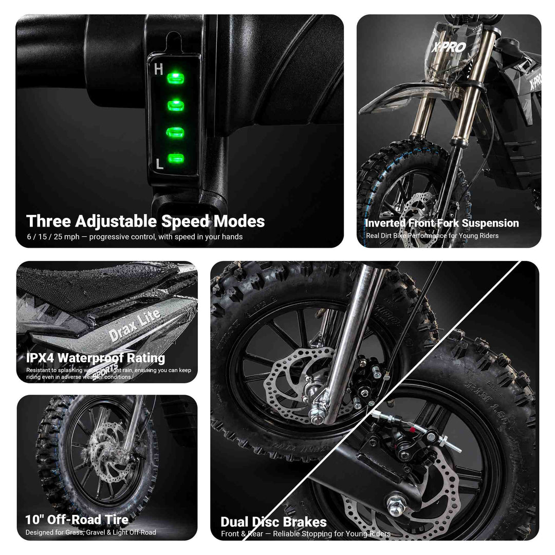 Free Shipping! X-PRO Drax Lite 1200W 48V Electric Dirt Bike with Adjustable Speed!