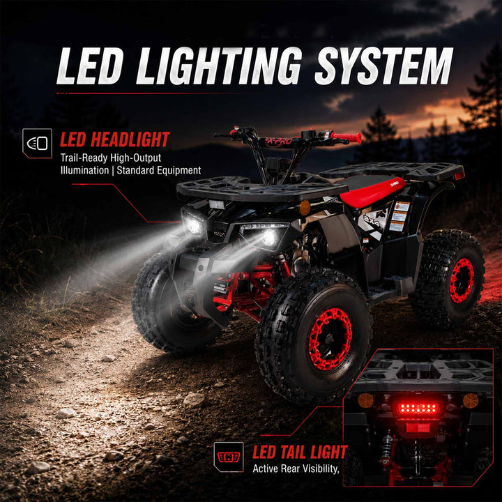 Free Shipping! X-PRO Orca 125cc ATV with Automatic Transmission w/Reverse, LED Headlights, Electric Start, Big 19"/18" Tires!