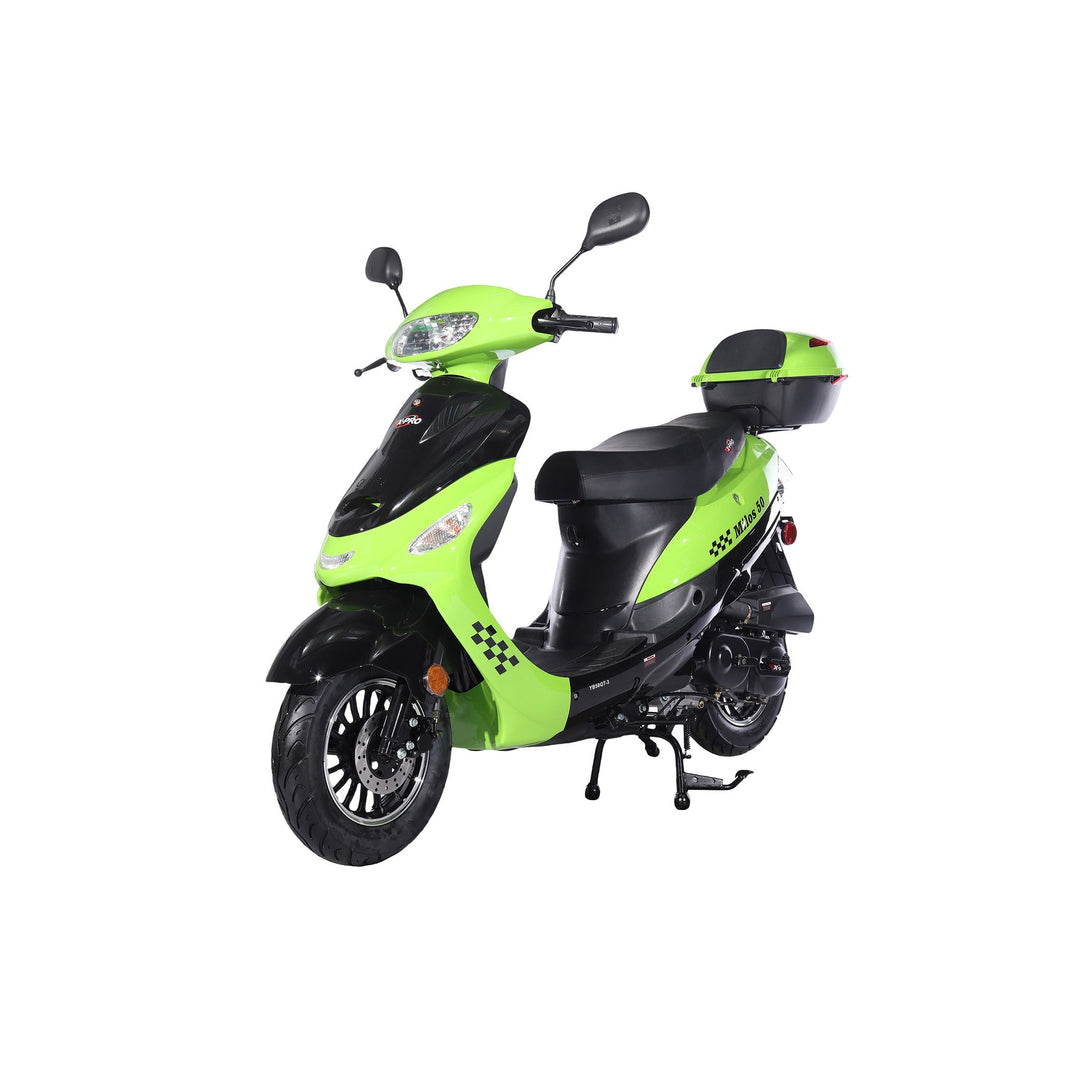 Free Shipping! X-PRO Milos 50cc Moped Scooter with 10in Aluminum Wheels, Rear Trunk, Electric/Kick Start! Large LED Headlight!