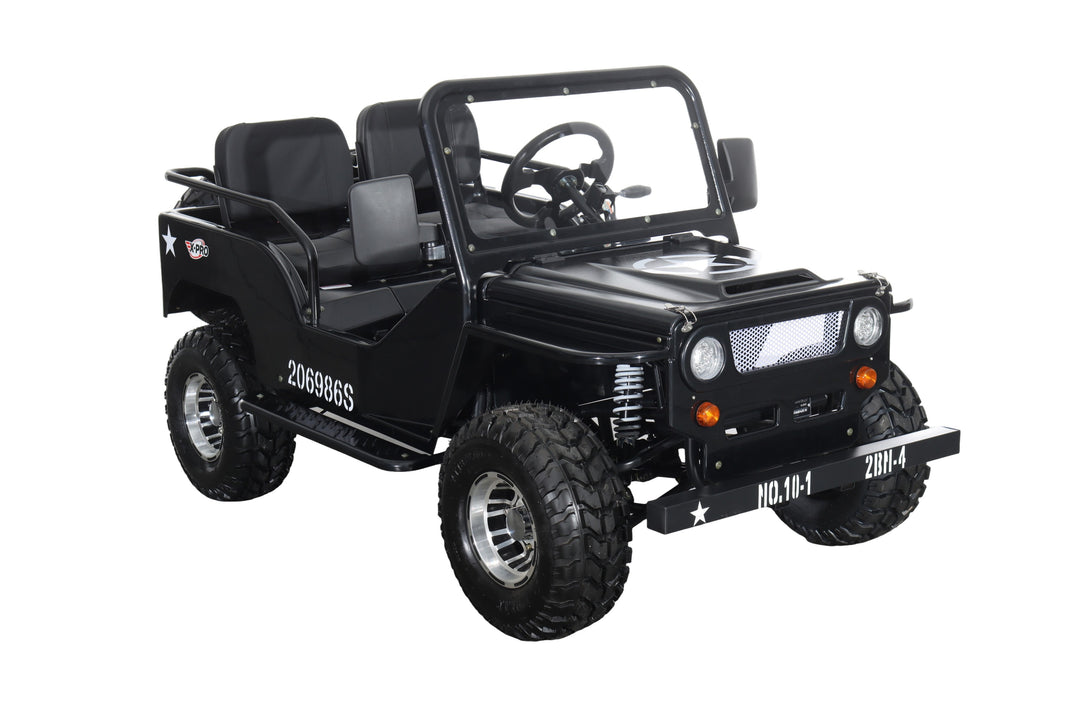 Free Shipping! X-PRO E-Ranger 3000W Peak Power 60V Electric Mini Jeep with Reverse and Disc Brake! LED Headlights, With Windshield and Spare Tire, Big 18" Aluminium Rim Wheels!