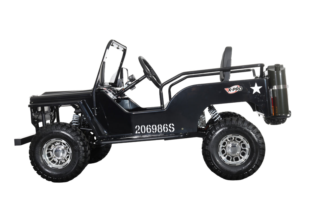 Free Shipping! X-PRO E-Ranger 3000W Peak Power 60V Electric Mini Jeep with Reverse and Disc Brake! LED Headlights, With Windshield and Spare Tire, Big 18" Aluminium Rim Wheels!