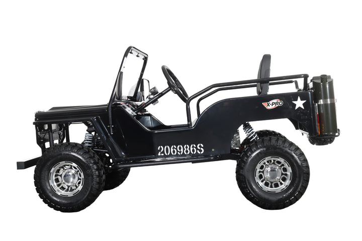 Free Shipping! X-PRO E-Ranger 3000W Peak Power 60V Electric Mini Jeep with Reverse and Disc Brake! LED Headlights, With Windshield and Spare Tire, Big 18" Aluminium Rim Wheels!