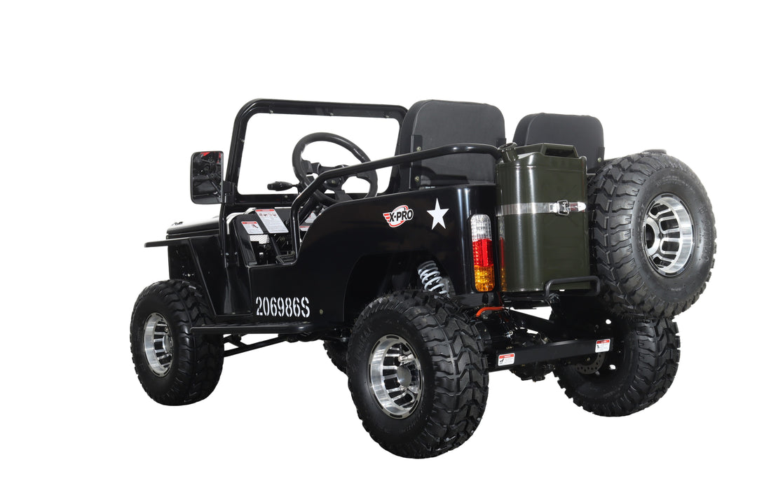 Free Shipping! X-PRO E-Ranger 3000W Peak Power 60V Electric Mini Jeep with Reverse and Disc Brake! LED Headlights, With Windshield and Spare Tire, Big 18" Aluminium Rim Wheels!