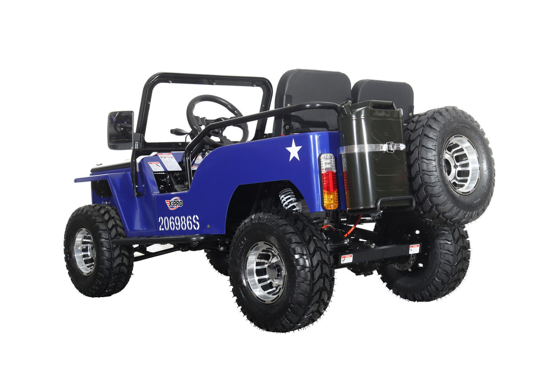 Free Shipping! X-PRO E-Ranger 3000W Peak Power 60V Electric Mini Jeep with Reverse and Disc Brake! LED Headlights, With Windshield and Spare Tire, Big 18" Aluminium Rim Wheels!