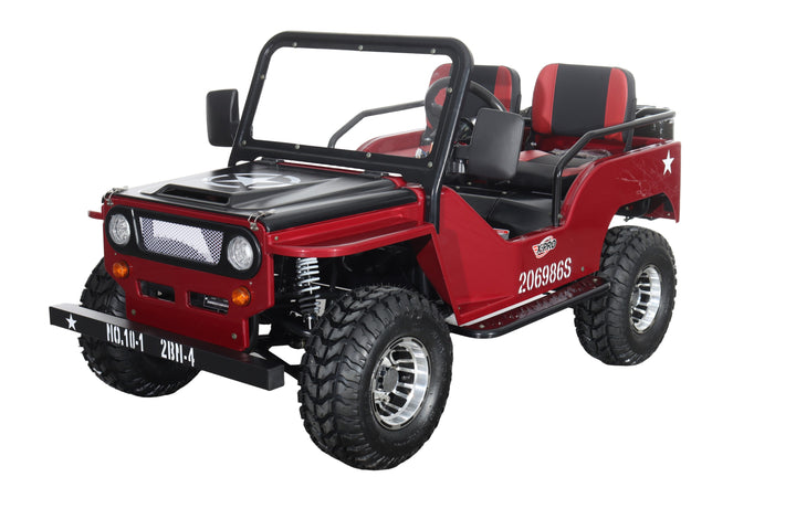 Free Shipping! X-PRO E-Ranger 3000W Peak Power 60V Electric Mini Jeep with Reverse and Disc Brake! LED Headlights, With Windshield and Spare Tire, Big 18" Aluminium Rim Wheels!