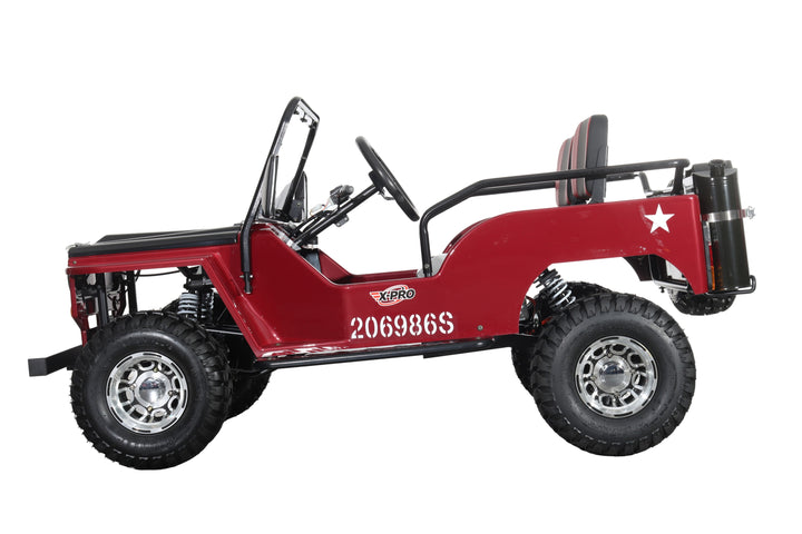 Free Shipping! X-PRO E-Ranger 3000W Peak Power 60V Electric Mini Jeep with Reverse and Disc Brake! LED Headlights, With Windshield and Spare Tire, Big 18" Aluminium Rim Wheels!