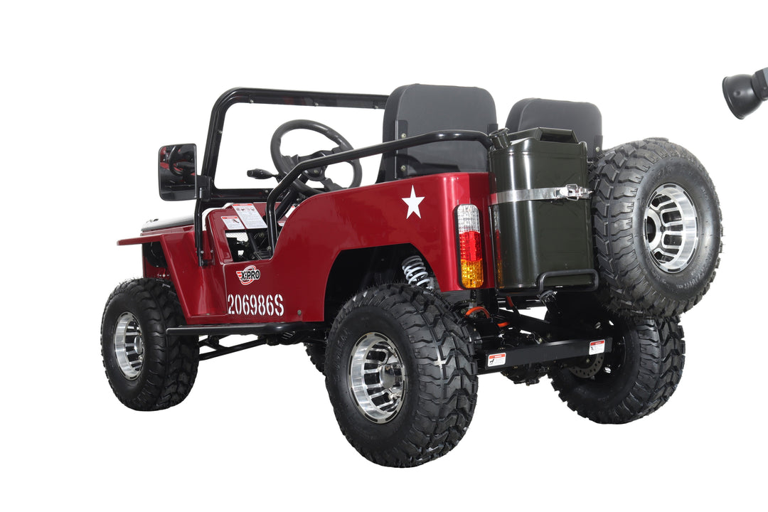 Free Shipping! X-PRO E-Ranger 3000W Peak Power 60V Electric Mini Jeep with Reverse and Disc Brake! LED Headlights, With Windshield and Spare Tire, Big 18" Aluminium Rim Wheels!