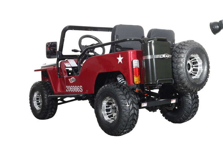 Free Shipping! X-PRO E-Ranger 3000W Peak Power 60V Electric Mini Jeep with Reverse and Disc Brake! LED Headlights, With Windshield and Spare Tire, Big 18" Aluminium Rim Wheels!
