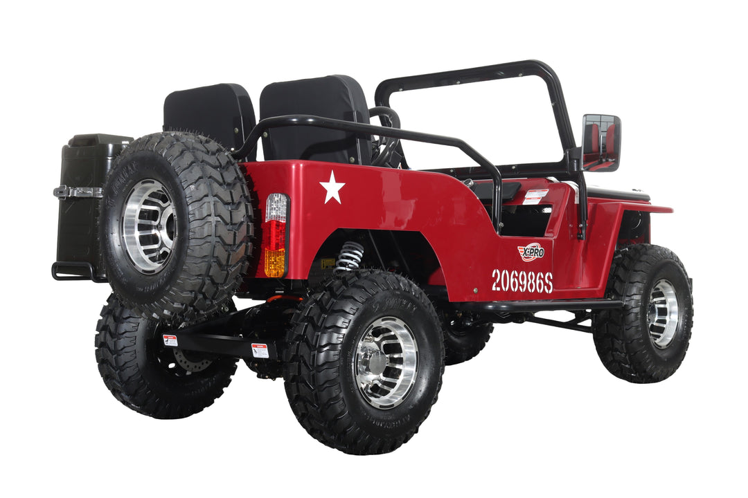 Free Shipping! X-PRO E-Ranger 3000W Peak Power 60V Electric Mini Jeep with Reverse and Disc Brake! LED Headlights, With Windshield and Spare Tire, Big 18" Aluminium Rim Wheels!