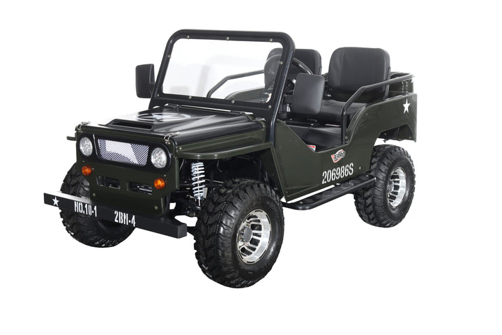 Free Shipping! X-PRO E-Ranger 3000W Peak Power 60V Electric Mini Jeep with Reverse and Disc Brake! LED Headlights, With Windshield and Spare Tire, Big 18" Aluminium Rim Wheels!