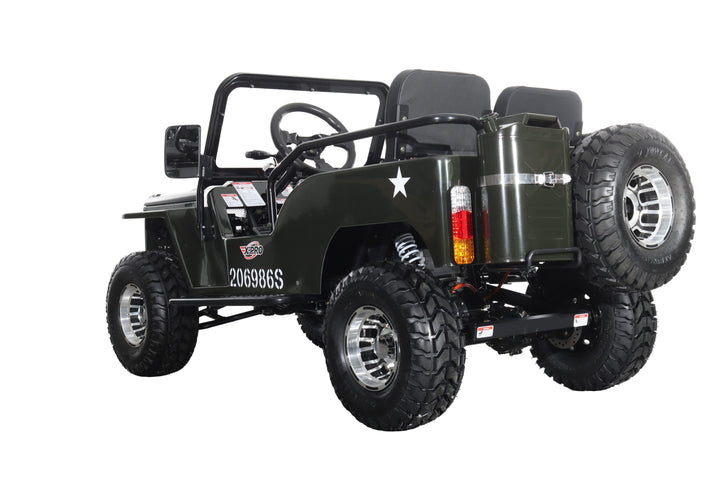 Free Shipping! X-PRO E-Ranger 3000W Peak Power 60V Electric Mini Jeep with Reverse and Disc Brake! LED Headlights, With Windshield and Spare Tire, Big 18" Aluminium Rim Wheels!