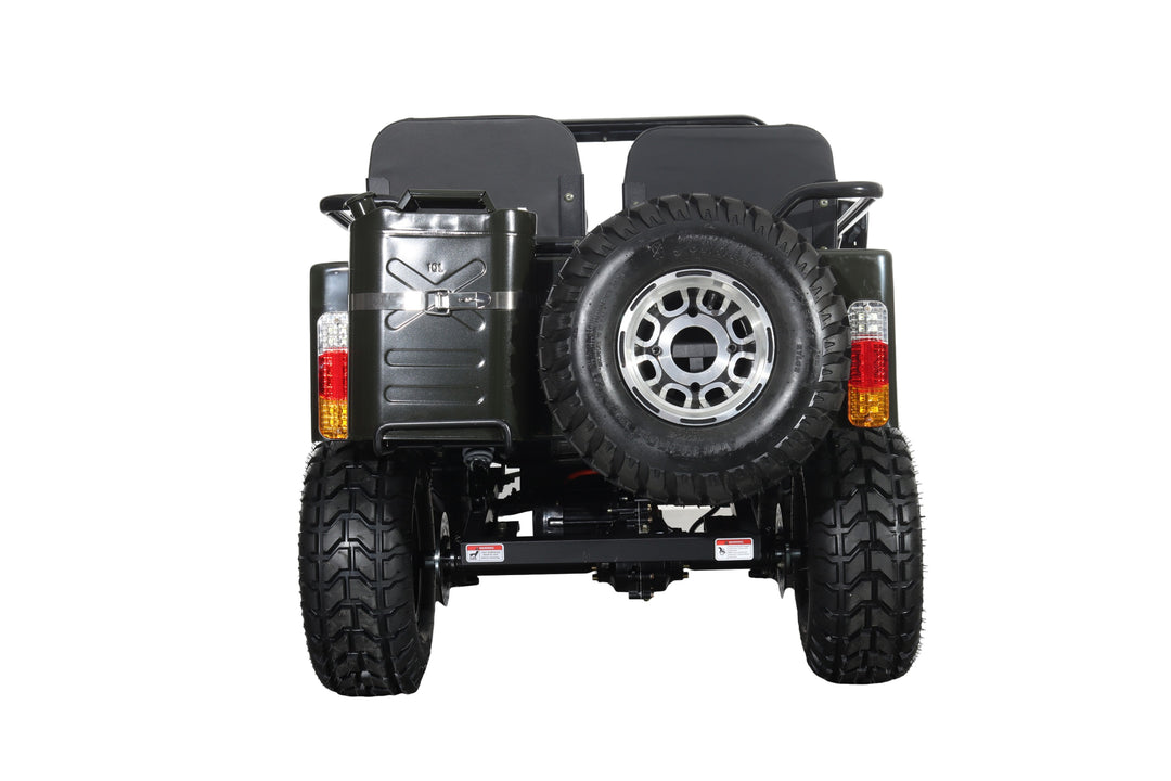 Free Shipping! X-PRO E-Ranger 3000W Peak Power 60V Electric Mini Jeep with Reverse and Disc Brake! LED Headlights, With Windshield and Spare Tire, Big 18" Aluminium Rim Wheels!