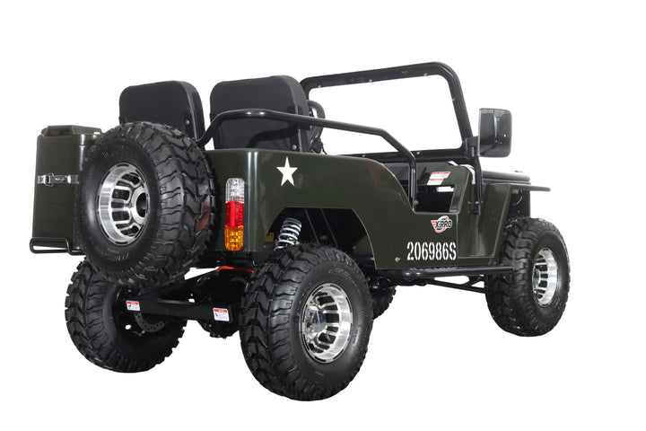 Free Shipping! X-PRO E-Ranger 3000W Peak Power 60V Electric Mini Jeep with Reverse and Disc Brake! LED Headlights, With Windshield and Spare Tire, Big 18" Aluminium Rim Wheels!