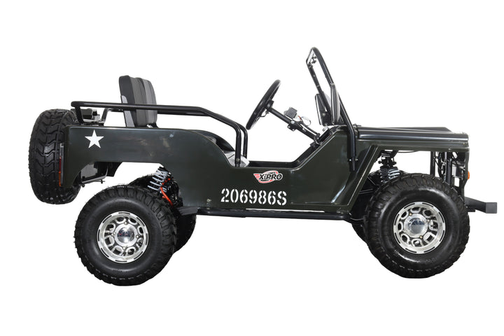 Free Shipping! X-PRO E-Ranger 3000W Peak Power 60V Electric Mini Jeep with Reverse and Disc Brake! LED Headlights, With Windshield and Spare Tire, Big 18" Aluminium Rim Wheels!