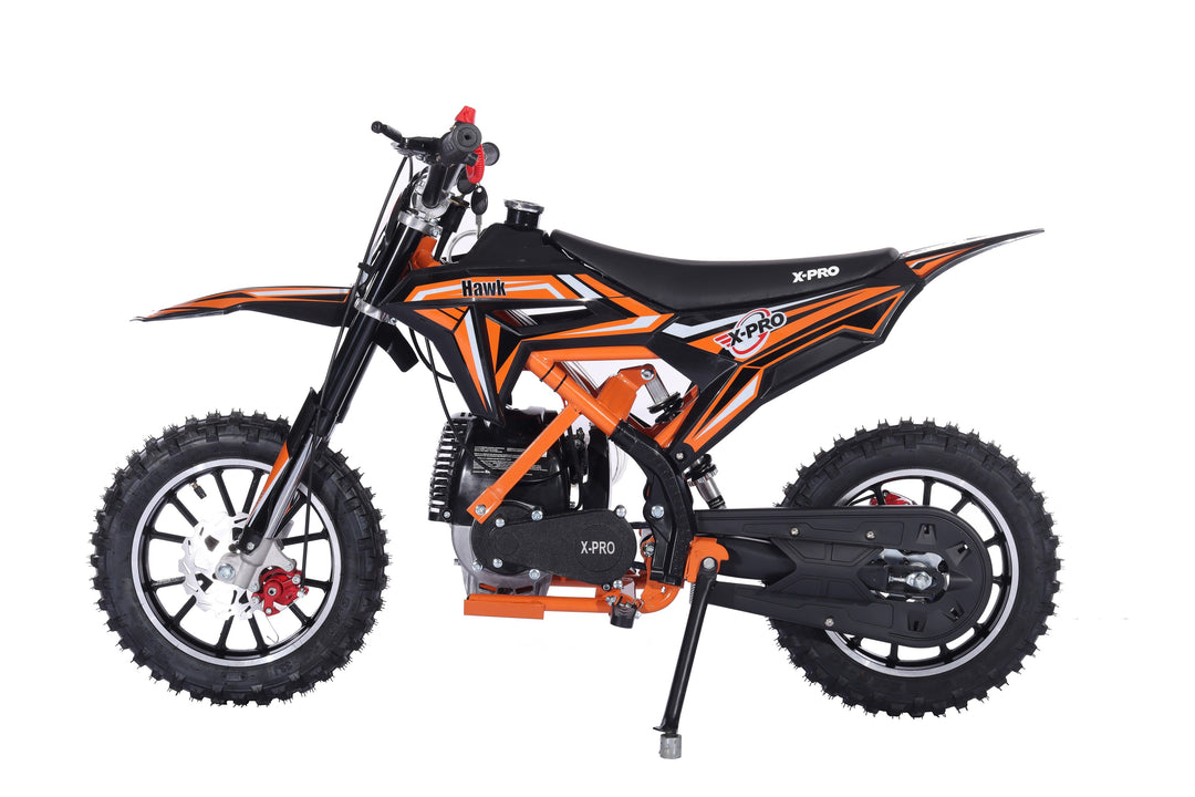 Free Shipping! X-Pro Brand New Hawk 40cc Gas Power Mini Pit Dirt Bike, 4 Stroke engine, Pull Start, 10in Wheels