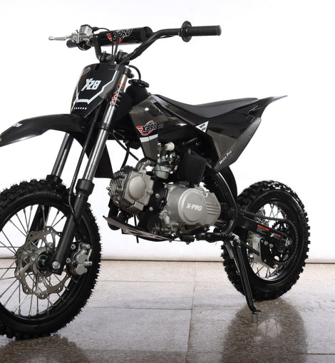 Free Shipping! X-PRO X28 110cc Dirt Bike with Semi-Automatic Transmission, Kick Start, Big 14in/12in Tires! Cradle Type Steel Tube Frame!