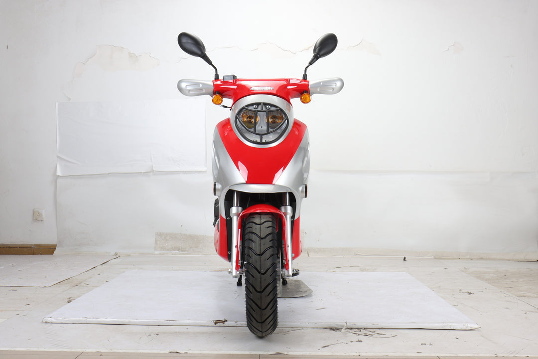 Free Shipping! X-PRO Oahu 50cc Moped Scooter with 10in Aluminum Wheels, Rear Trunk! Electric/Kick Start! Large Headlight!
