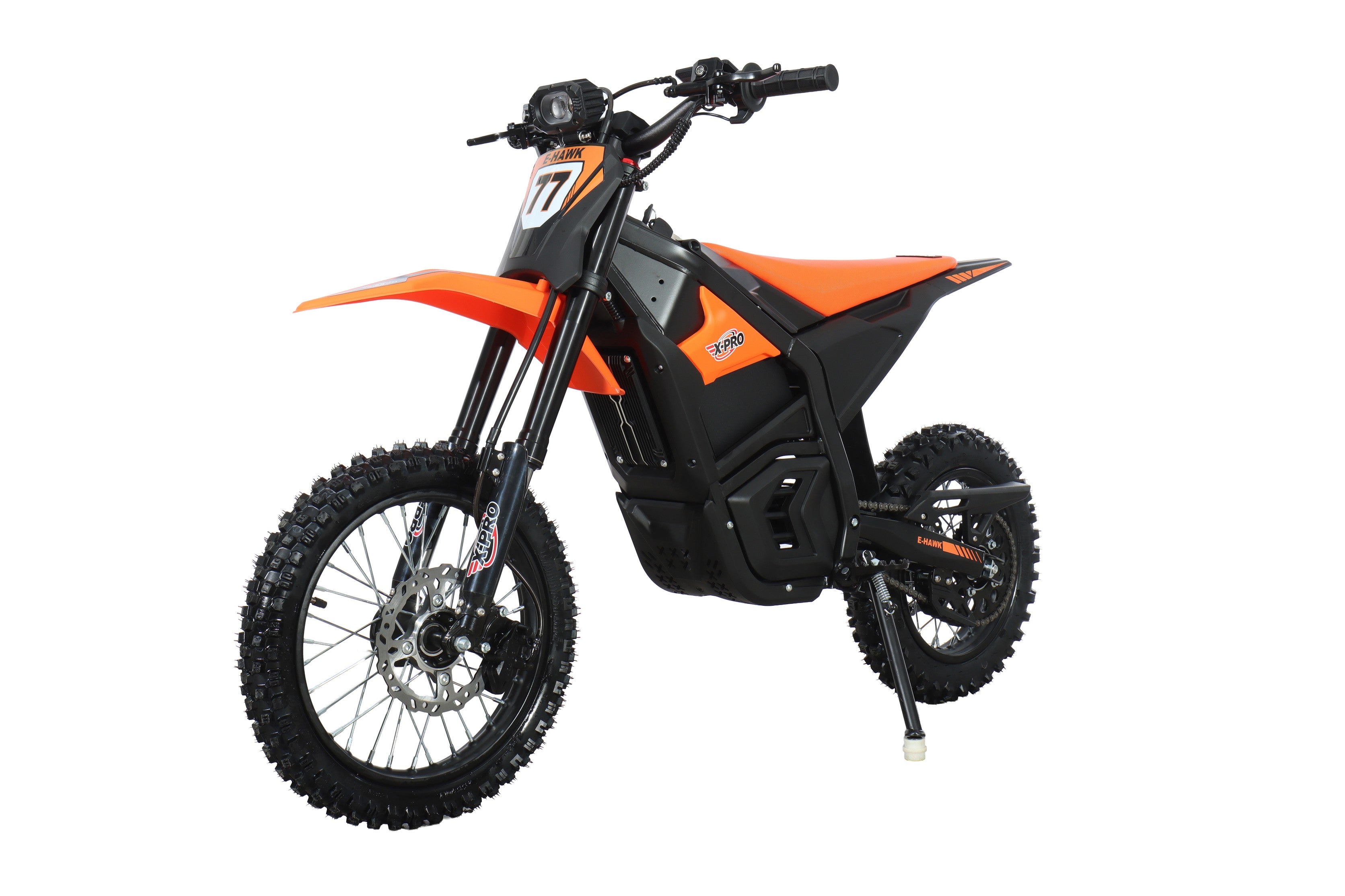 Free Shipping! X-PRO E-HAWK 3500W Peak Power 48V Teens Adults Electric Dirt Bike with Front LED Light! 14"/12" Wheels!