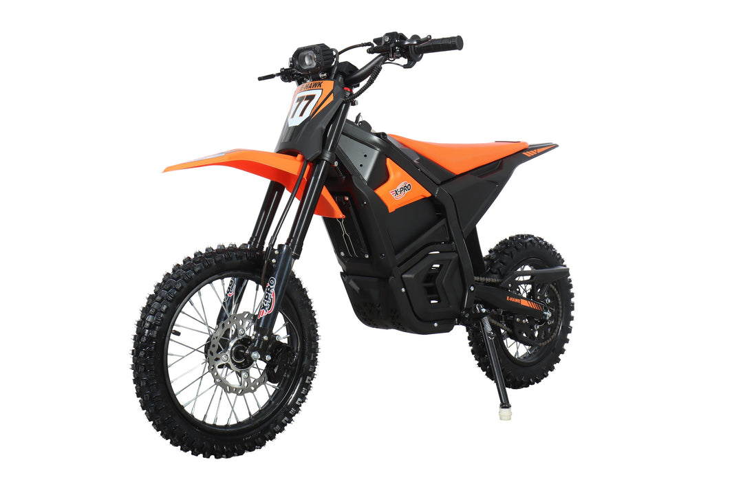 Free Shipping! X-PRO E-HAWK Electric Dirt Bike — 3500W Peak Mid-Drive Gearbox, 48V 23.5Ah, Up to 42+ MPH