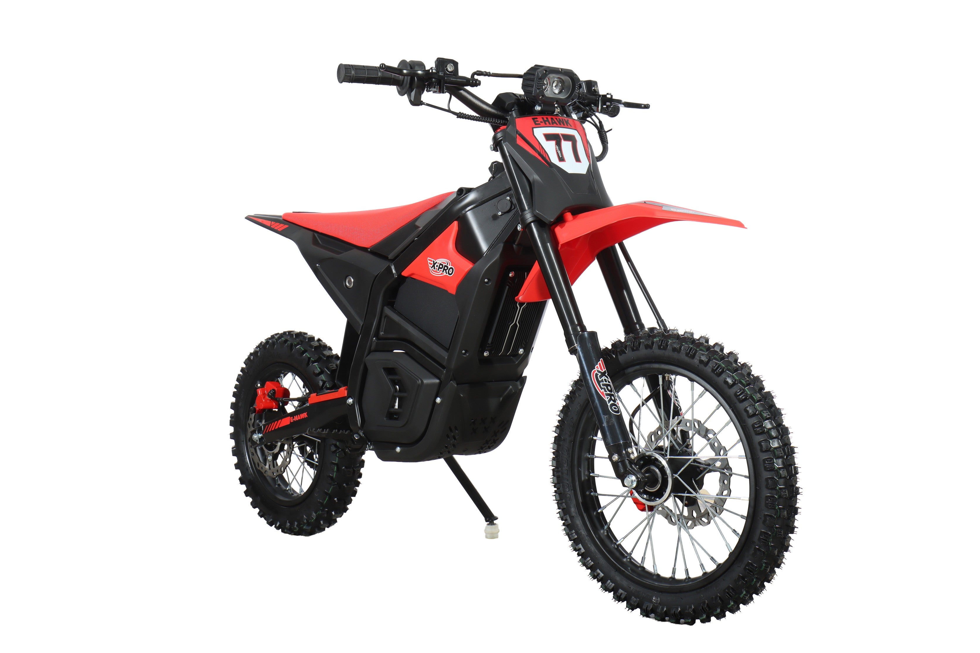 Free Shipping! X-PRO E-HAWK 3500W Peak Power 48V Teens Adults Electric Dirt Bike with Front LED Light! 14"/12" Wheels!