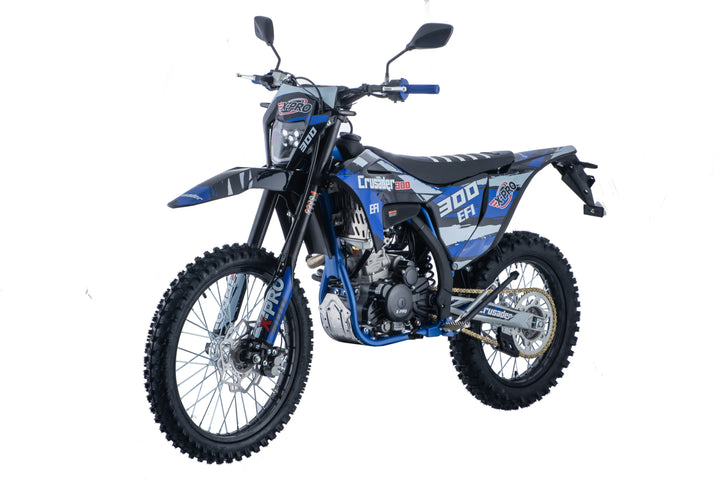 Free Shipping! X-PRO Crusader 300 EFI Dirt Bike with 6-Speed Manual Transmission, Electric Start! Big 21"/18" Wheels!