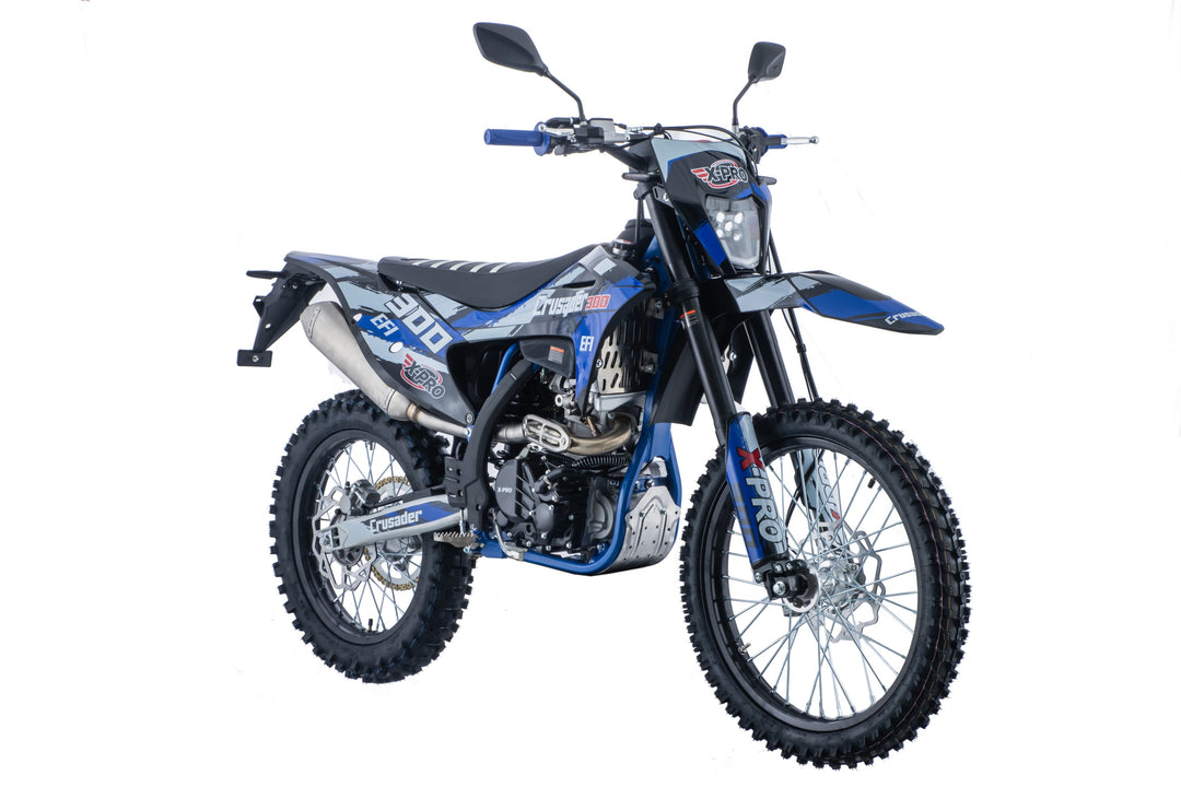 Free Shipping! X-PRO Crusader 300 EFI Dirt Bike with 6-Speed Manual Transmission, Electric Start! Big 21"/18" Wheels!