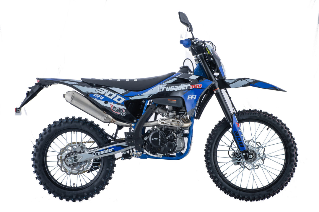 Free Shipping! X-PRO Crusader 300 EFI Dirt Bike with 6-Speed Manual Transmission, Electric Start! Big 21"/18" Wheels!