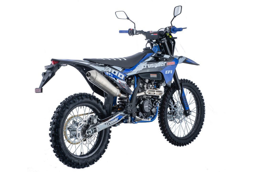 Free Shipping! X-PRO Crusader 300 EFI Dirt Bike with 6-Speed Manual Transmission, Electric Start! Big 21"/18" Wheels!