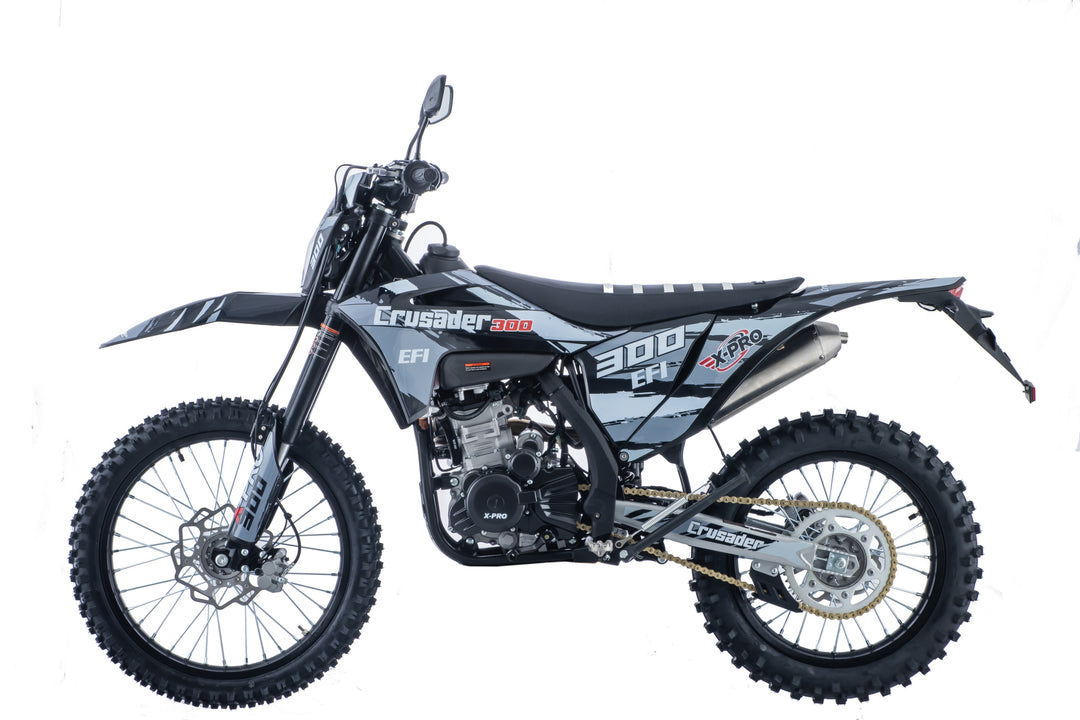 Free Shipping! X-PRO Crusader 300 EFI Dirt Bike with 6-Speed Manual Transmission, Electric Start! Big 21"/18" Wheels!