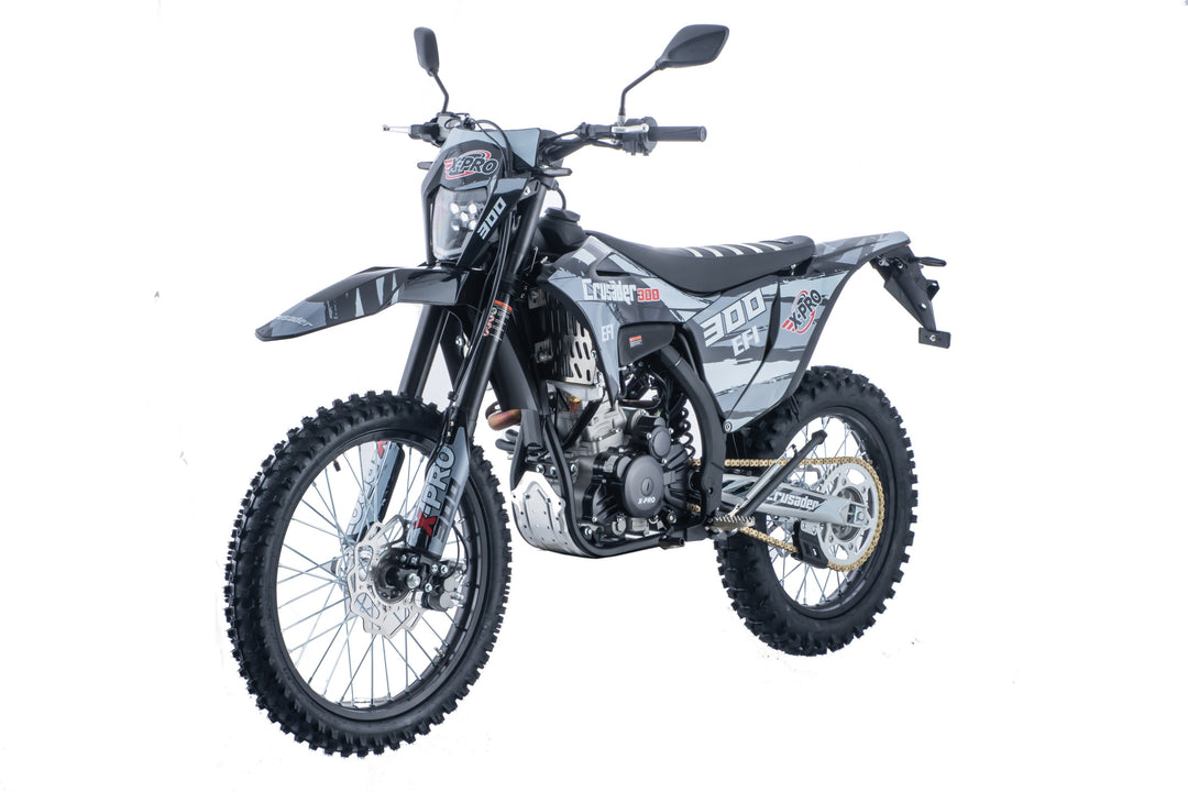 Free Shipping! X-PRO Crusader 300 EFI Dirt Bike with 6-Speed Manual Transmission, Electric Start! Big 21"/18" Wheels!