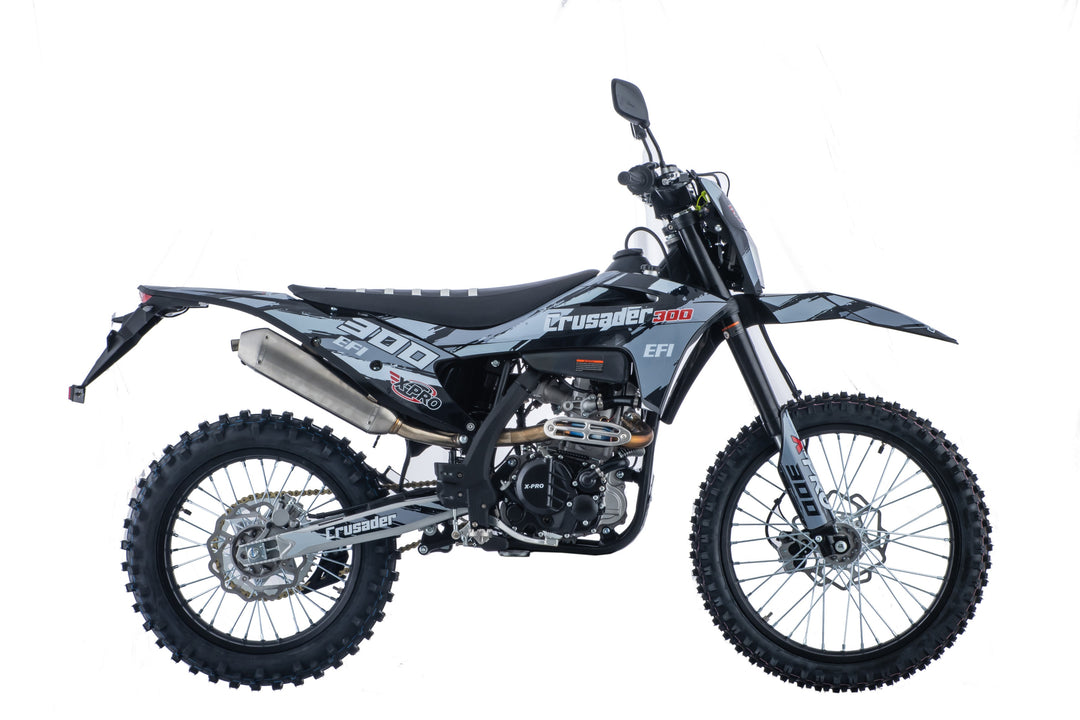 Free Shipping! X-PRO Crusader 300 EFI Dirt Bike with 6-Speed Manual Transmission, Electric Start! Big 21"/18" Wheels!