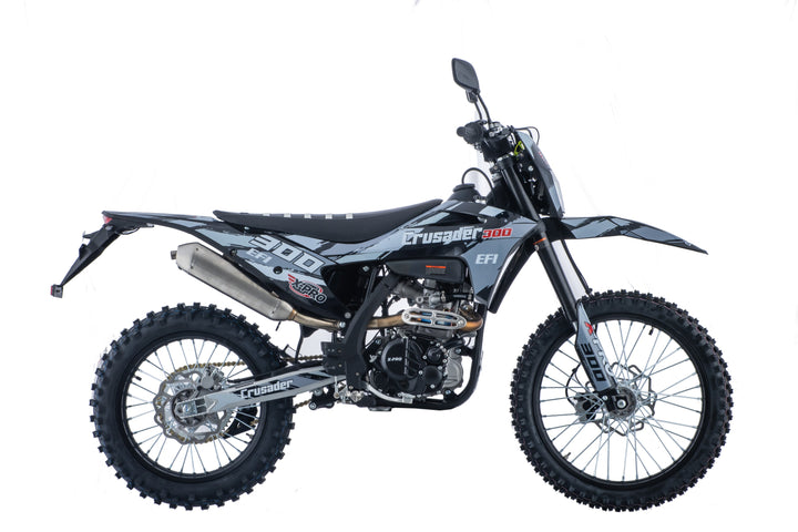 Free Shipping! X-PRO Crusader 300 EFI Dirt Bike with 6-Speed Manual Transmission, Electric Start! Big 21"/18" Wheels!