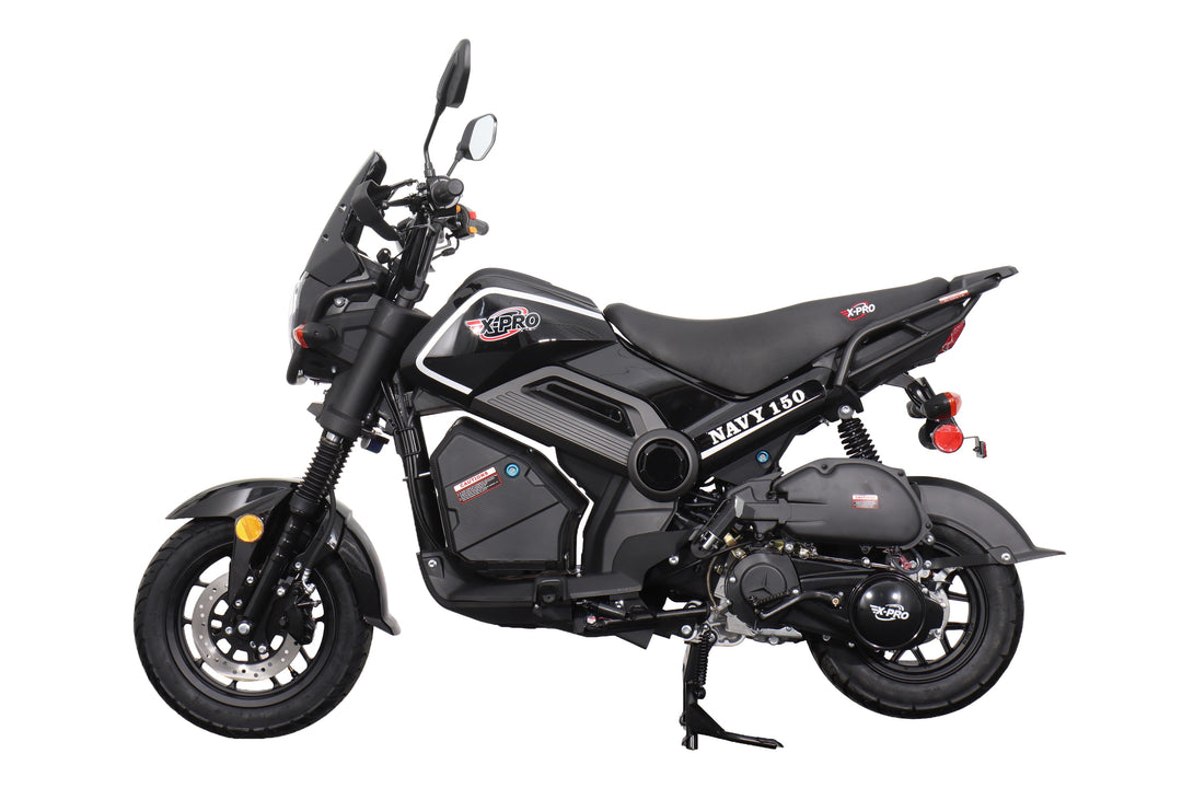 Free Shipping! X-PRO Navy 150 Motorcycle with Automatic Transmission, Electric/Kick Start! 12"/10" Aluminum Wheels!