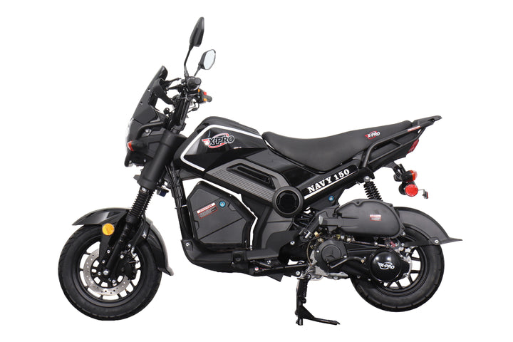 Free Shipping! X-PRO Navy 150 Motorcycle with Automatic Transmission, Electric/Kick Start! 12"/10" Aluminum Wheels!