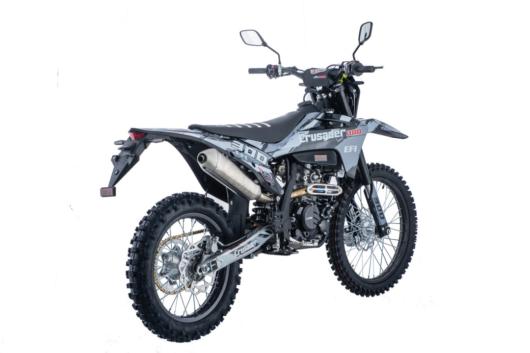 Free Shipping! X-PRO Crusader 300 EFI Dirt Bike with 6-Speed Manual Transmission, Electric Start! Big 21"/18" Wheels!
