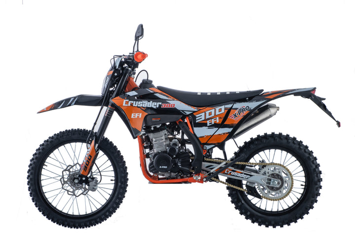 Free Shipping! X-PRO Crusader 300 EFI Dirt Bike with 6-Speed Manual Transmission, Electric Start! Big 21"/18" Wheels!
