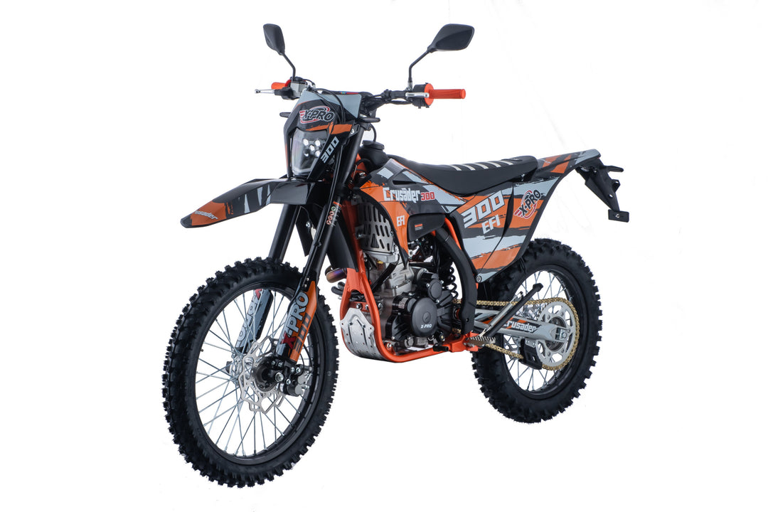 Free Shipping! X-PRO Crusader 300 EFI Dirt Bike with 6-Speed Manual Transmission, Electric Start! Big 21"/18" Wheels!