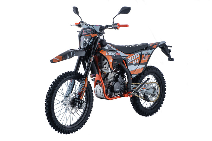 Free Shipping! X-PRO Crusader 300 EFI Dirt Bike with 6-Speed Manual Transmission, Electric Start! Big 21"/18" Wheels!
