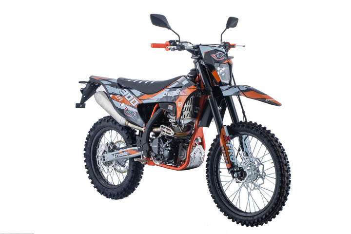 Free Shipping! X-PRO Crusader 300 EFI Dirt Bike with 6-Speed Manual Transmission, Electric Start! Big 21"/18" Wheels!
