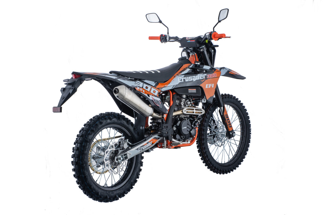 Free Shipping! X-PRO Crusader 300 EFI Dirt Bike with 6-Speed Manual Transmission, Electric Start! Big 21"/18" Wheels!