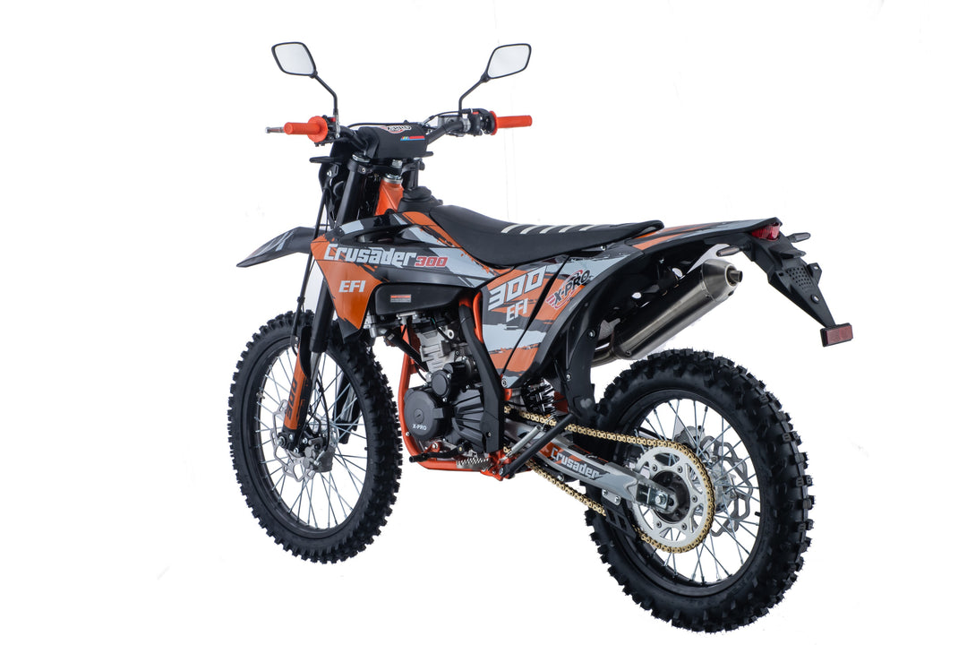 Free Shipping! X-PRO Crusader 300 EFI Dirt Bike with 6-Speed Manual Transmission, Electric Start! Big 21"/18" Wheels!