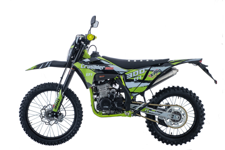 Free Shipping! X-PRO Crusader 300 EFI Dirt Bike with 6-Speed Manual Transmission, Electric Start! Big 21"/18" Wheels!