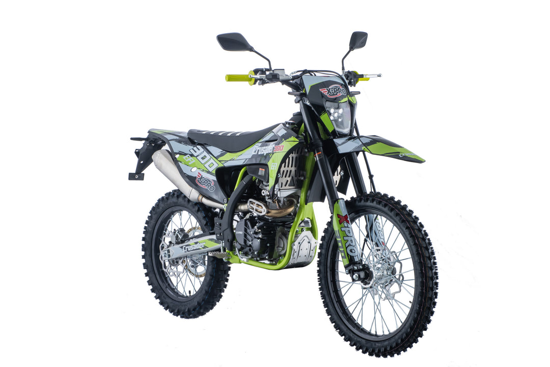Free Shipping! X-PRO Crusader 300 EFI Dirt Bike with 6-Speed Manual Transmission, Electric Start! Big 21"/18" Wheels!