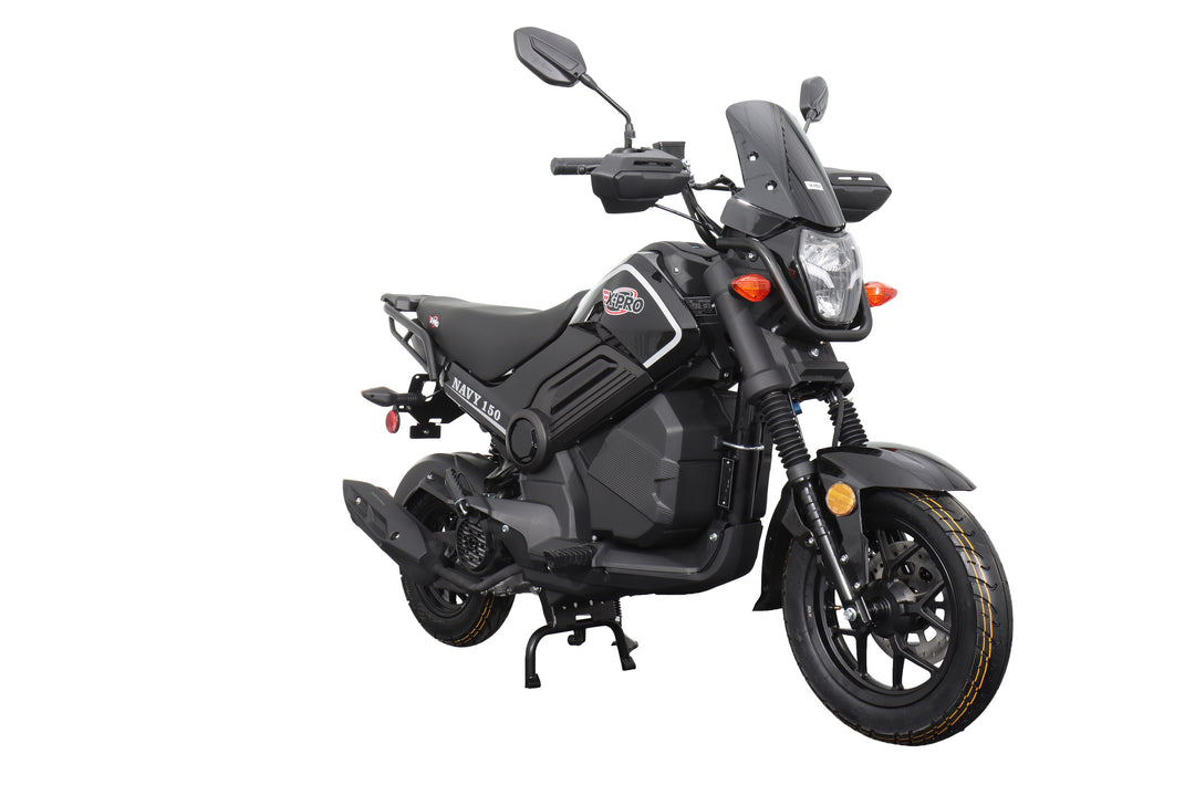 Free Shipping! X-PRO Navy 150 Motorcycle with Automatic Transmission, Electric/Kick Start! 12"/10" Aluminum Wheels!